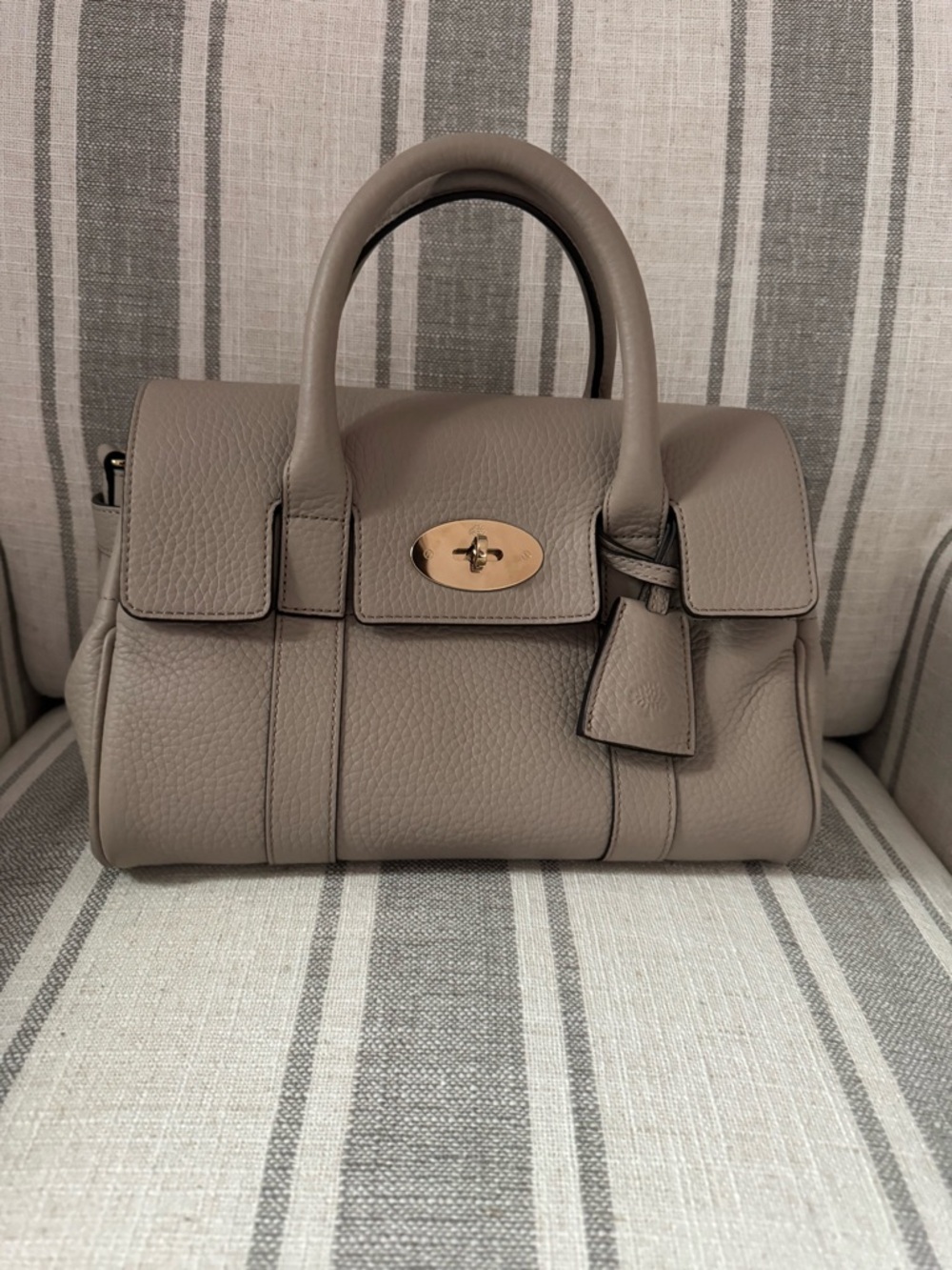 NEW Mulberry Bayswater Satchel - Cashmere Taupe Heavy Grain
